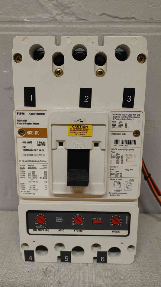 Cutler-Hammer Circuit Breaker 400 Amp 3 Pole HKDDC3400A1301T1001Z01 (108593)