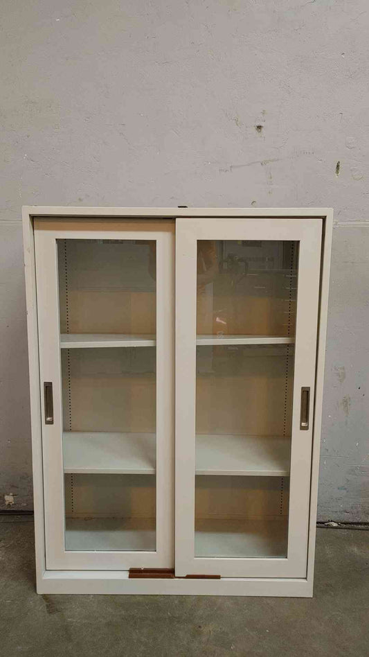 50" Tall Dual Sliding Glass Door Overhead Casework (108628)
