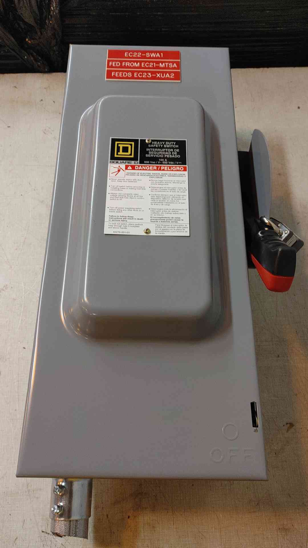 Square D Heavy Duty Safety Switch 100A 600v HU363 (108881)
