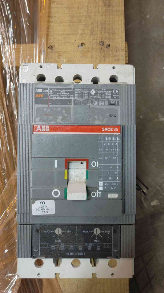 ABB S5N 400A 3 Pole Circuit Breaker 600VDC P-3238 (108820)