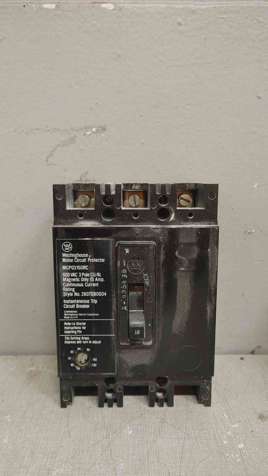 Westinghouse 3 Pole Circuit Breaker 15A 600VAC MCP03150RC (109394)