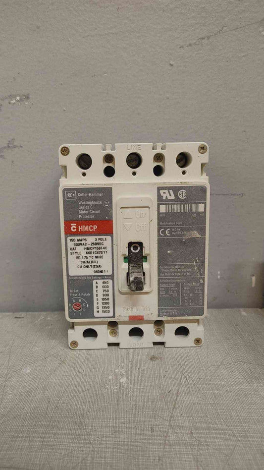 Cutler-Hammer 3 Pole Circuit Breaker 150A 600VAC-250VDC HMCP150T4C (109399)