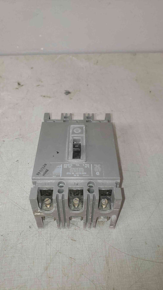Westinghouse 15A 600VAC 3 Pole Breaker HFB3015L (SKU: 109606)