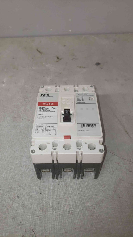 Cutler-Hammer 100A 600VAC-250VDC 3 Pole Breaker HFD3100L (SKU: 109607)