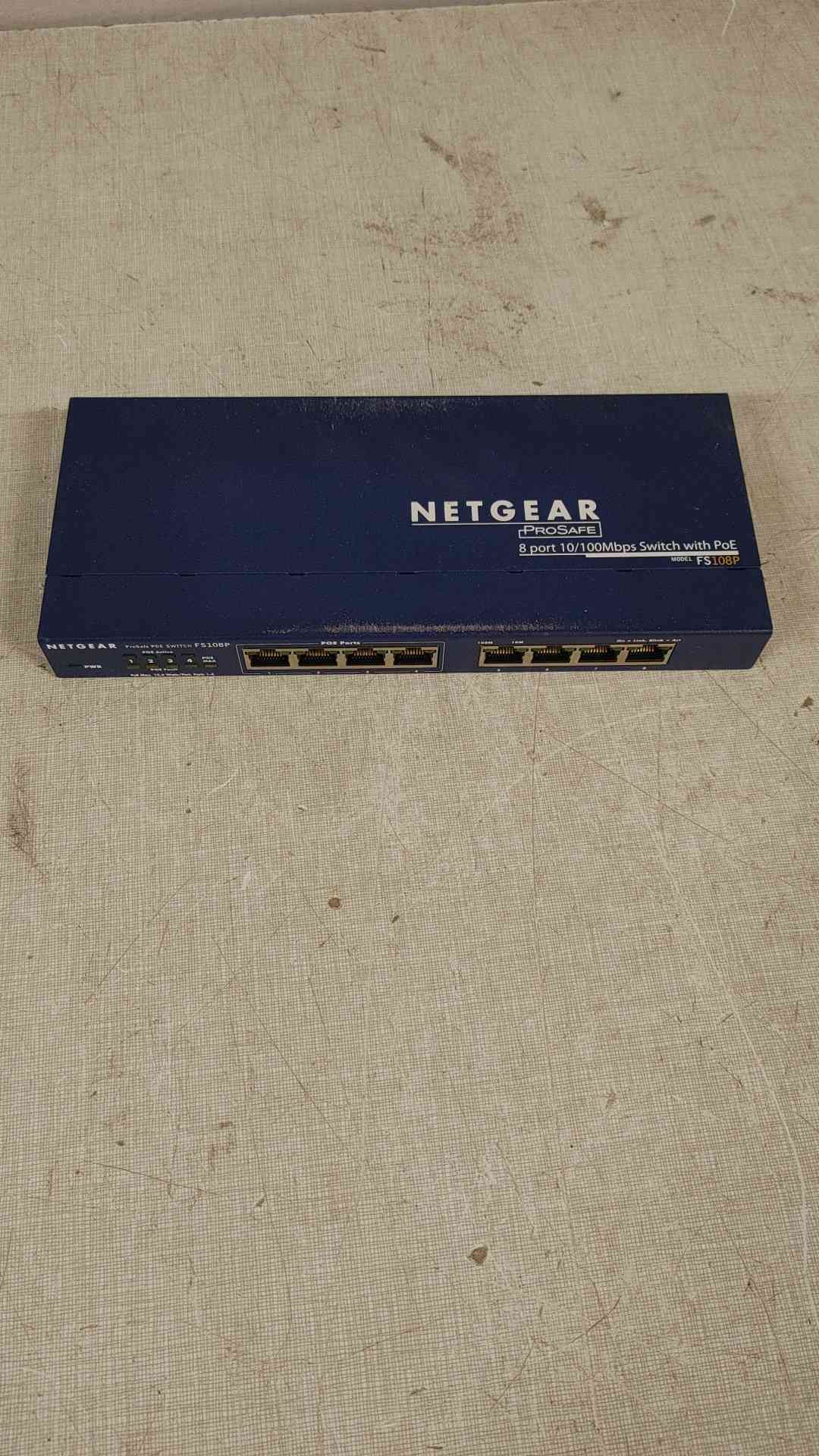 NETGEAR ProSafe 8 port 10/100Mbps Switch w/PoE FS108P (SKU: 109980)