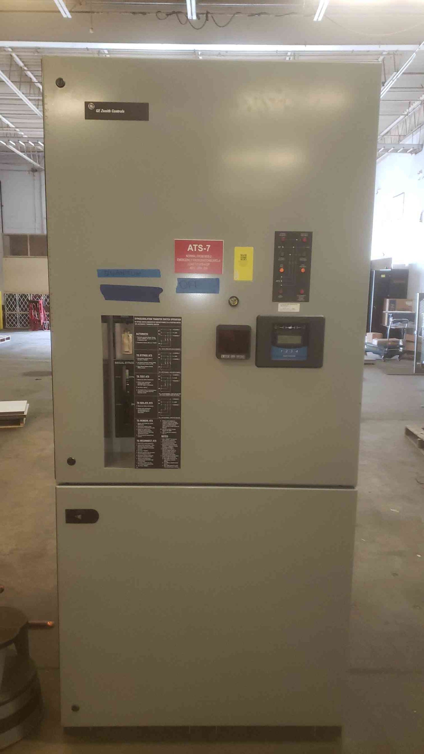 GE Zenith ZTS 1000A 480V 3PH Bypass Isolation Transfer ATS ZB5CB10031