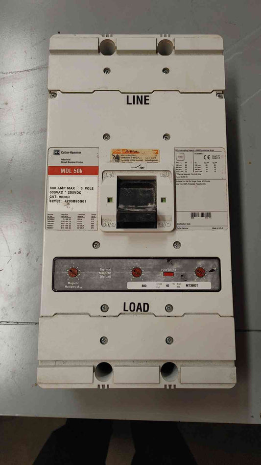 Cutler-Hammer MDL 50k MDL3800 800Amp Industrial Circuit Breaker(SKU: 110191)