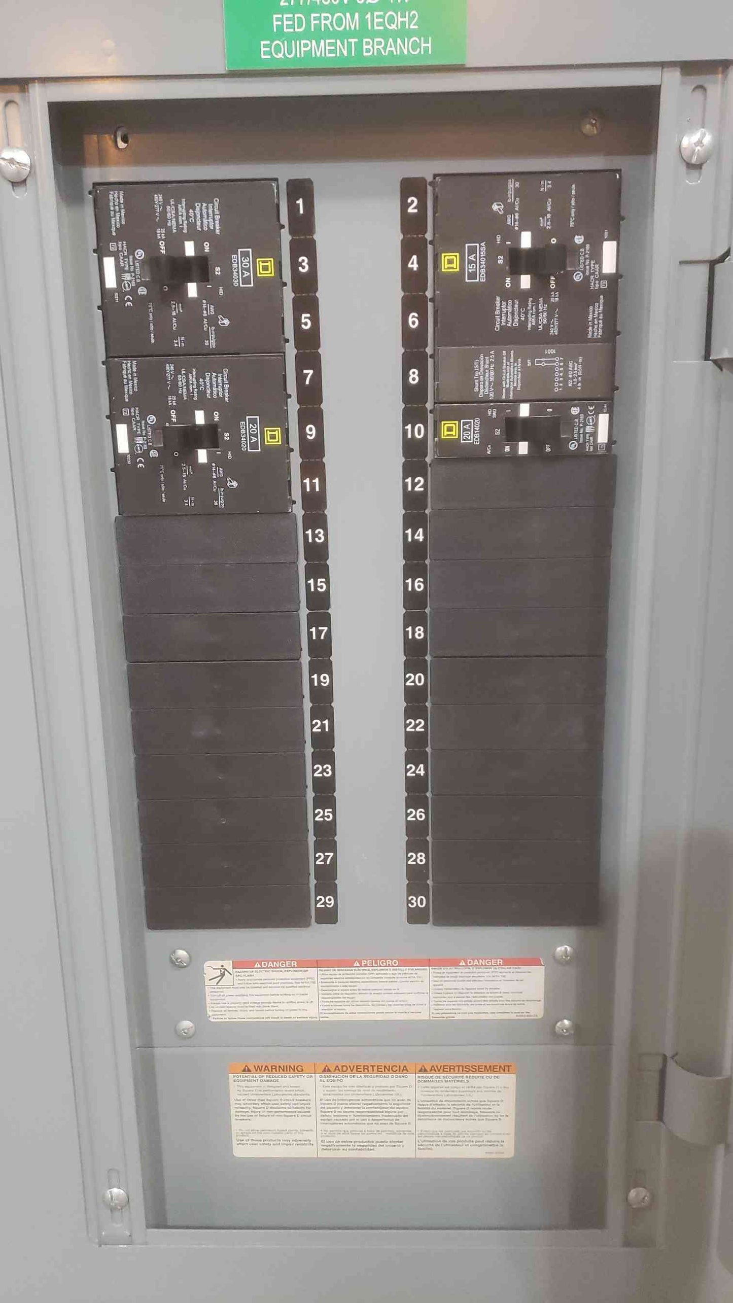 Square D NF 100A Panelboard AC 3PH 4W 4 Breakers NC32S (SKU: 110555)