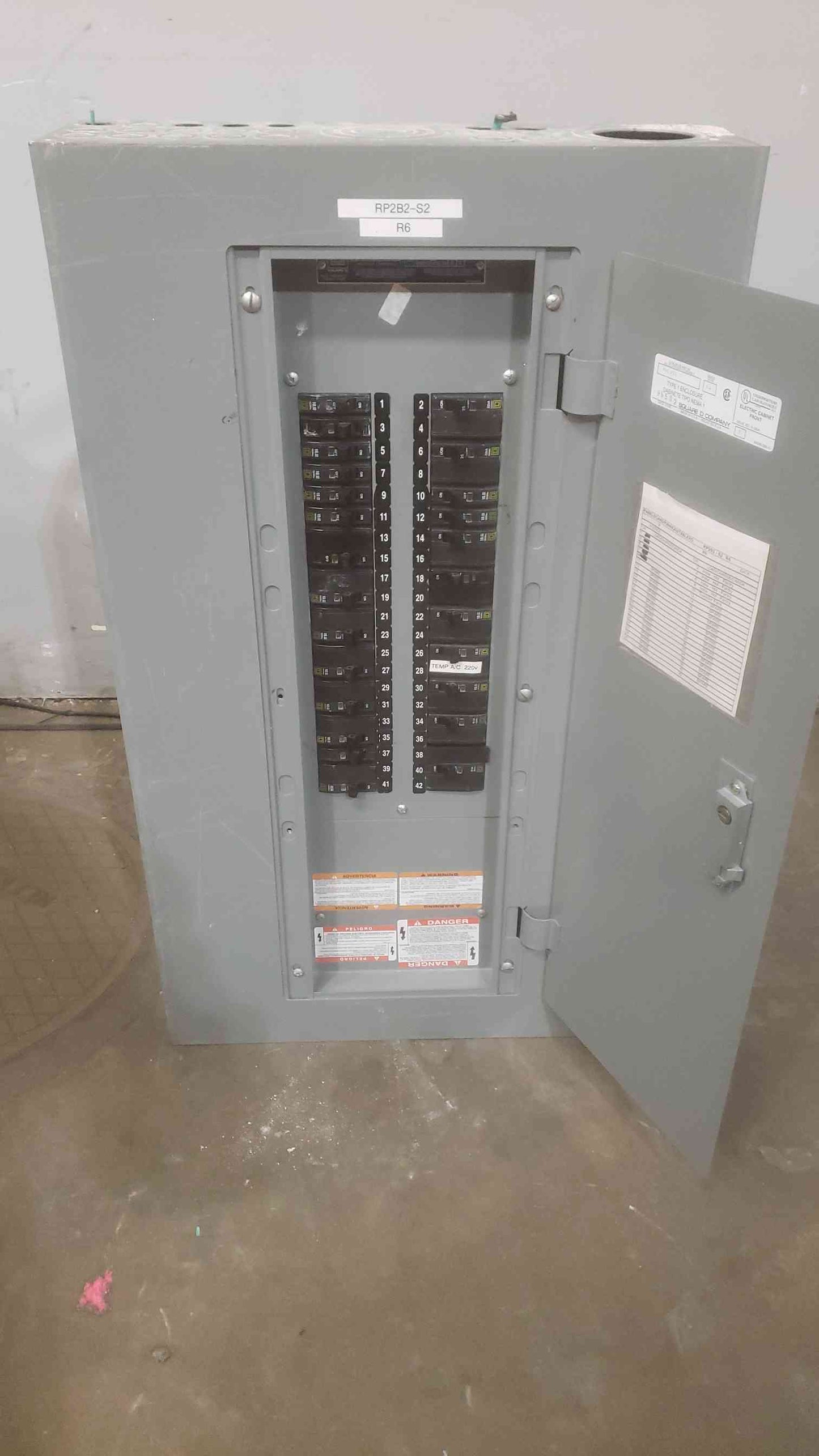 Square D NQOD44L225CU Complete Panelboard 225A 42-Cir 3PH Copper Bus Box & Trim (SKU: 110588)