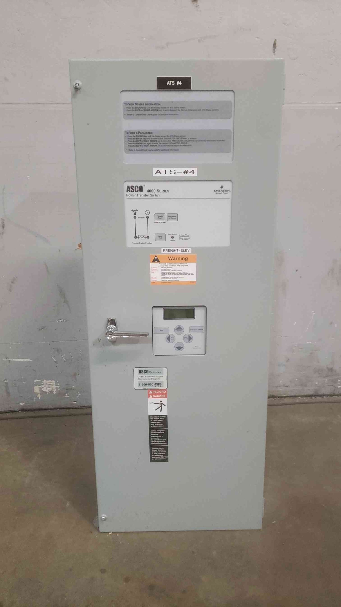 ASCO 4000 Series Automatic Transfer Switch 100A 480V 60Hz 3PH