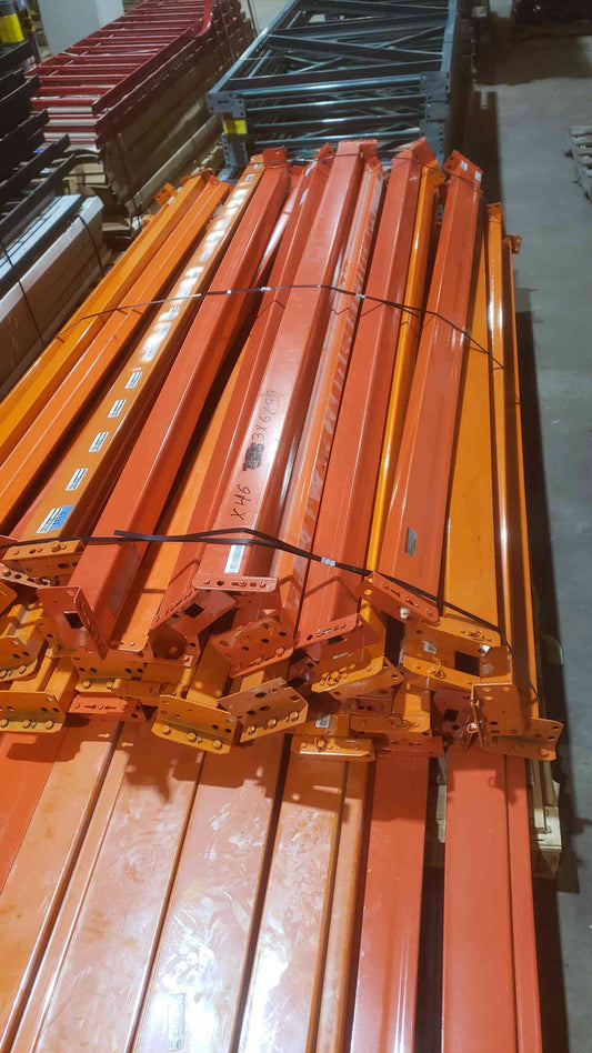 3"x6"x99" Orange Pallet Racking Beams Horizontal (SKU: 111110)