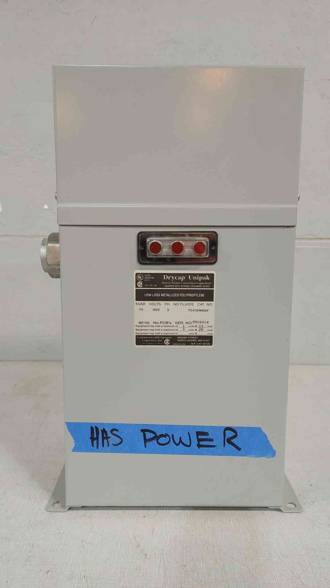 SPRAGUE 75KVAR 480V 3PH Power Factor Correction Capacitors 7543PMUDF(SKU: 111347)