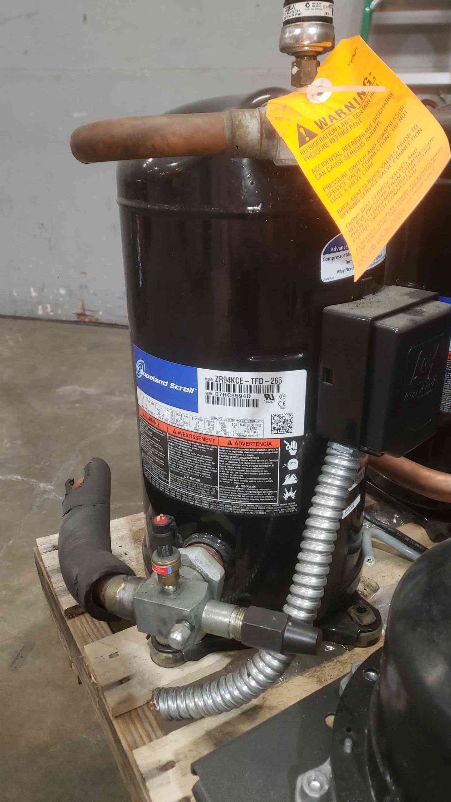 Copeland Scroll 460/380-420 3PH Compressor ZR94KCE-TFD-265 (SKU: 111486)