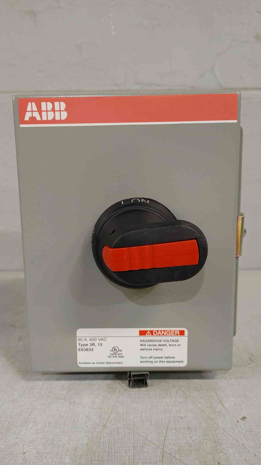 ABB 80A 600VAC Enclosed Manual Motor Controller EOT63U3M3-P(SKU: 111533)