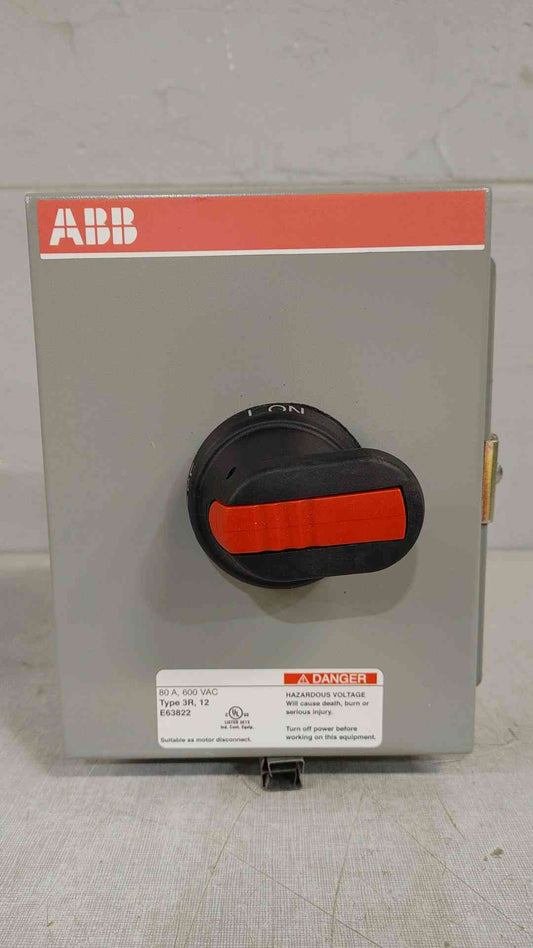 ABB 80A 600VAC Enclosed Manual Motor Controller EOT63U3M3-P(SKU: 111533)