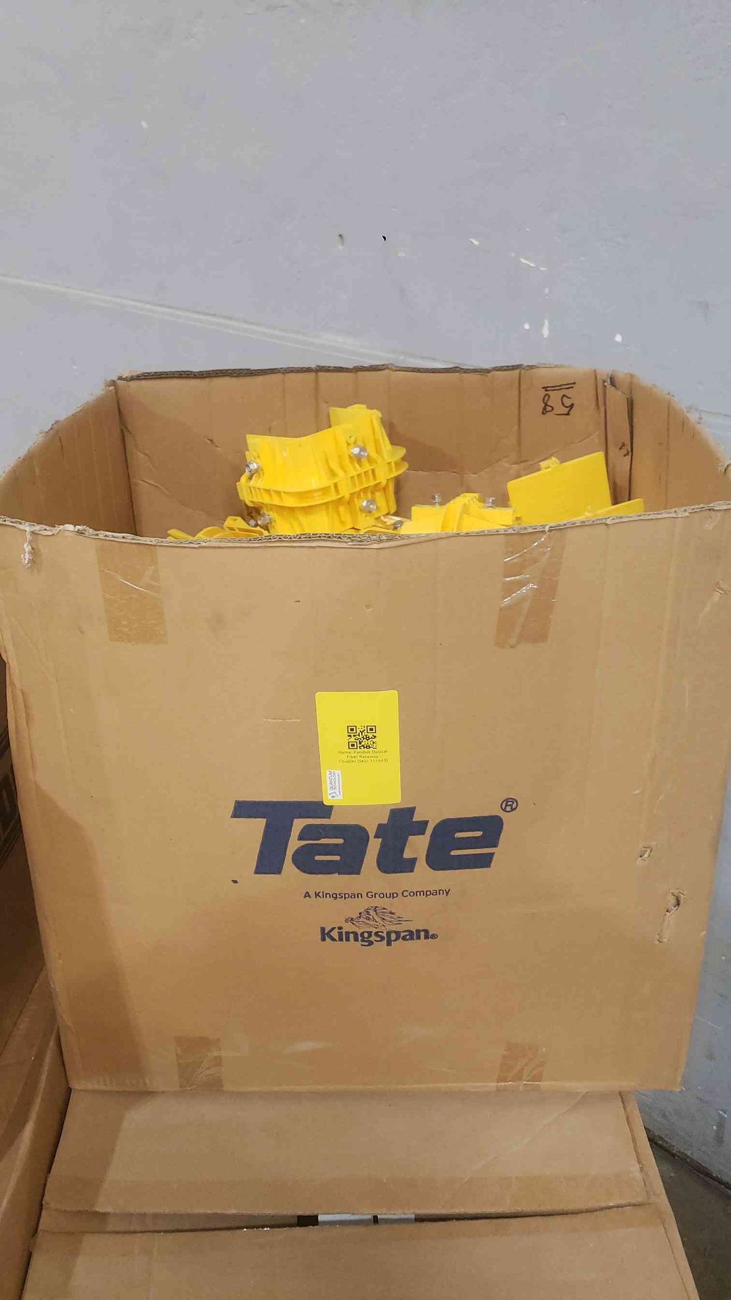 Box of 58 Panduit Optical Yellow Fiber Raceway Coupler (SKU: 111643)
