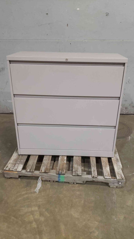 Grey 42" Three Tier Filing Cabinet 42"x18"x42" (SKU: 111849)