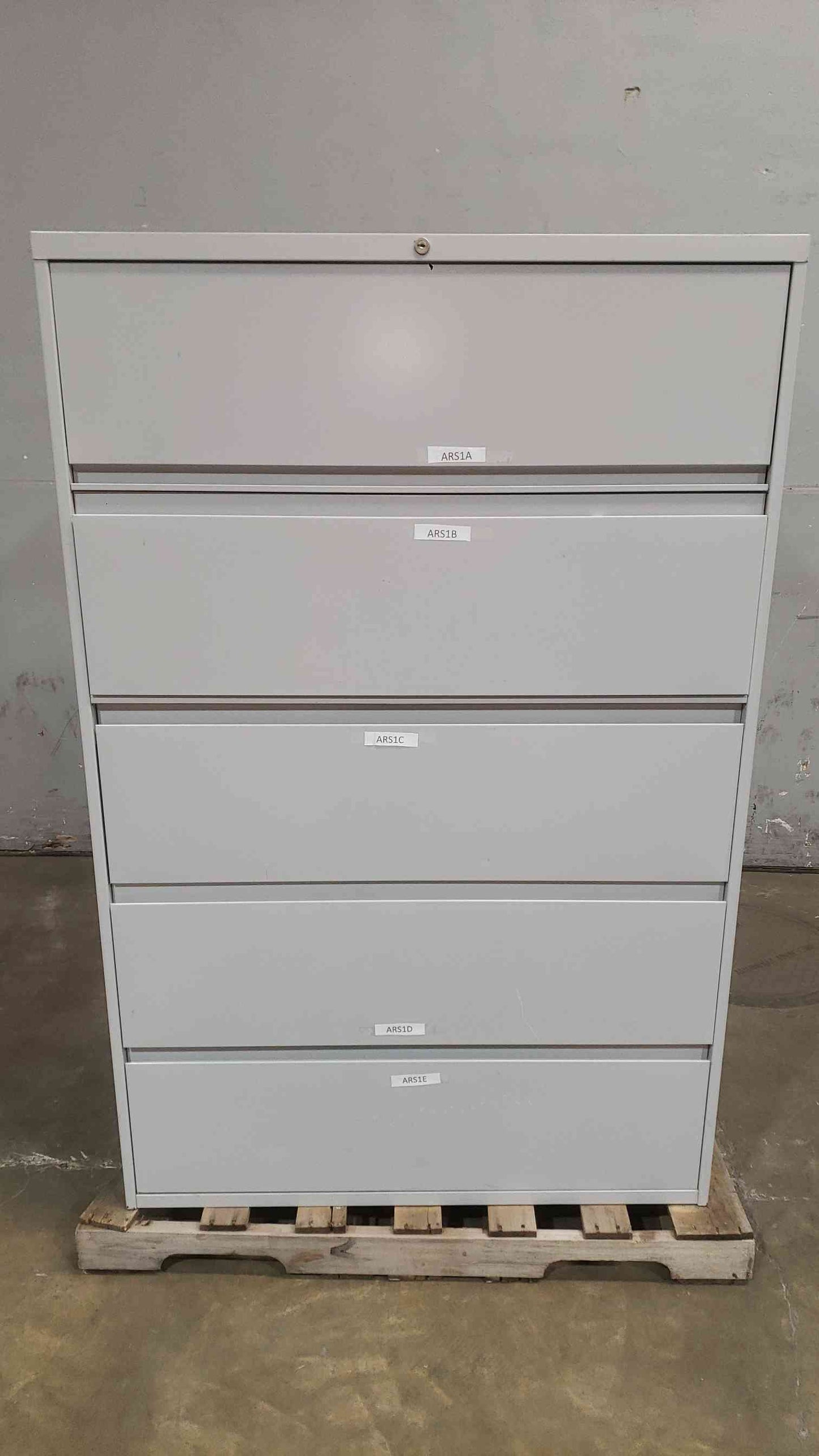 Grey 42" Five Tier Filing Cabinet 42"x18"x65" (SKU: 111851)