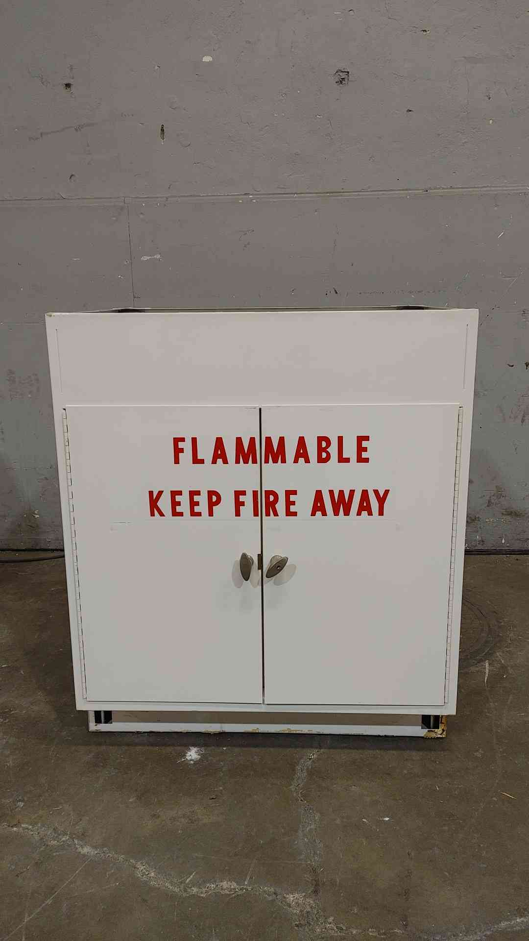 3' White Flammable Cabinet W/ 2 Doors (SKU: 111970)