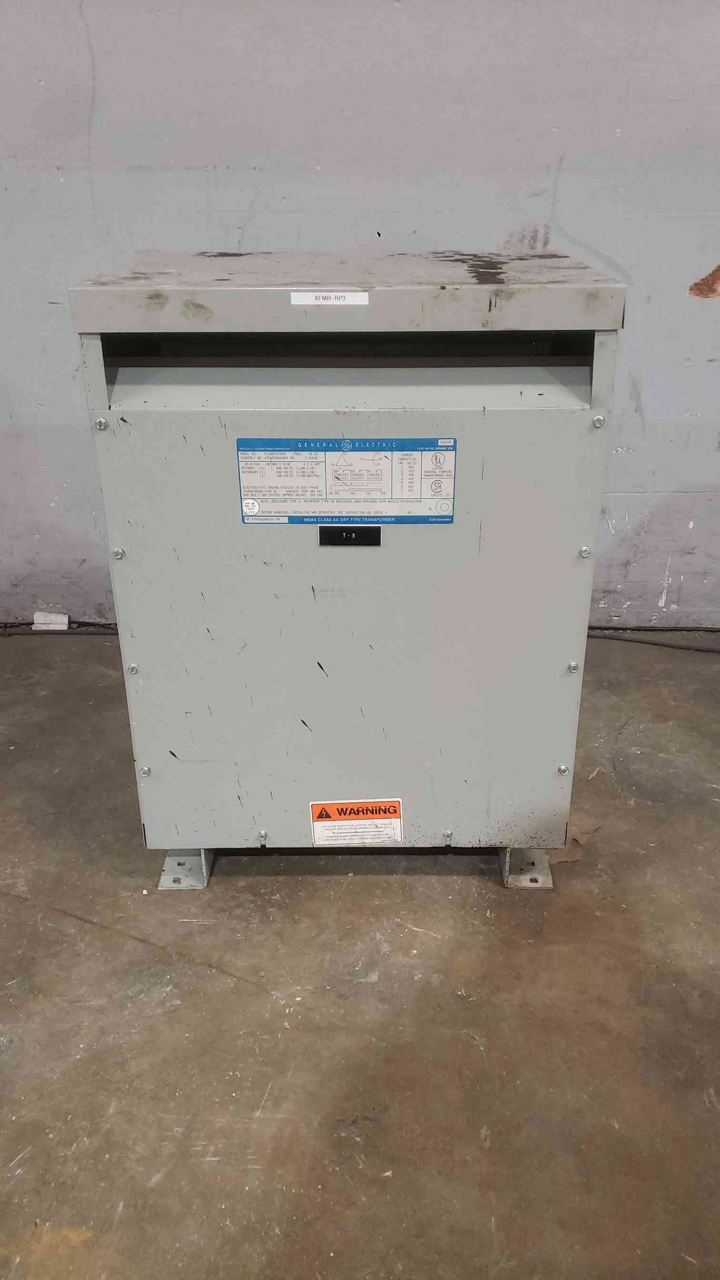 45KVA GE 480v x 208/120v 3PH Transformer 9T23B3873G03 (SKU: 111979)