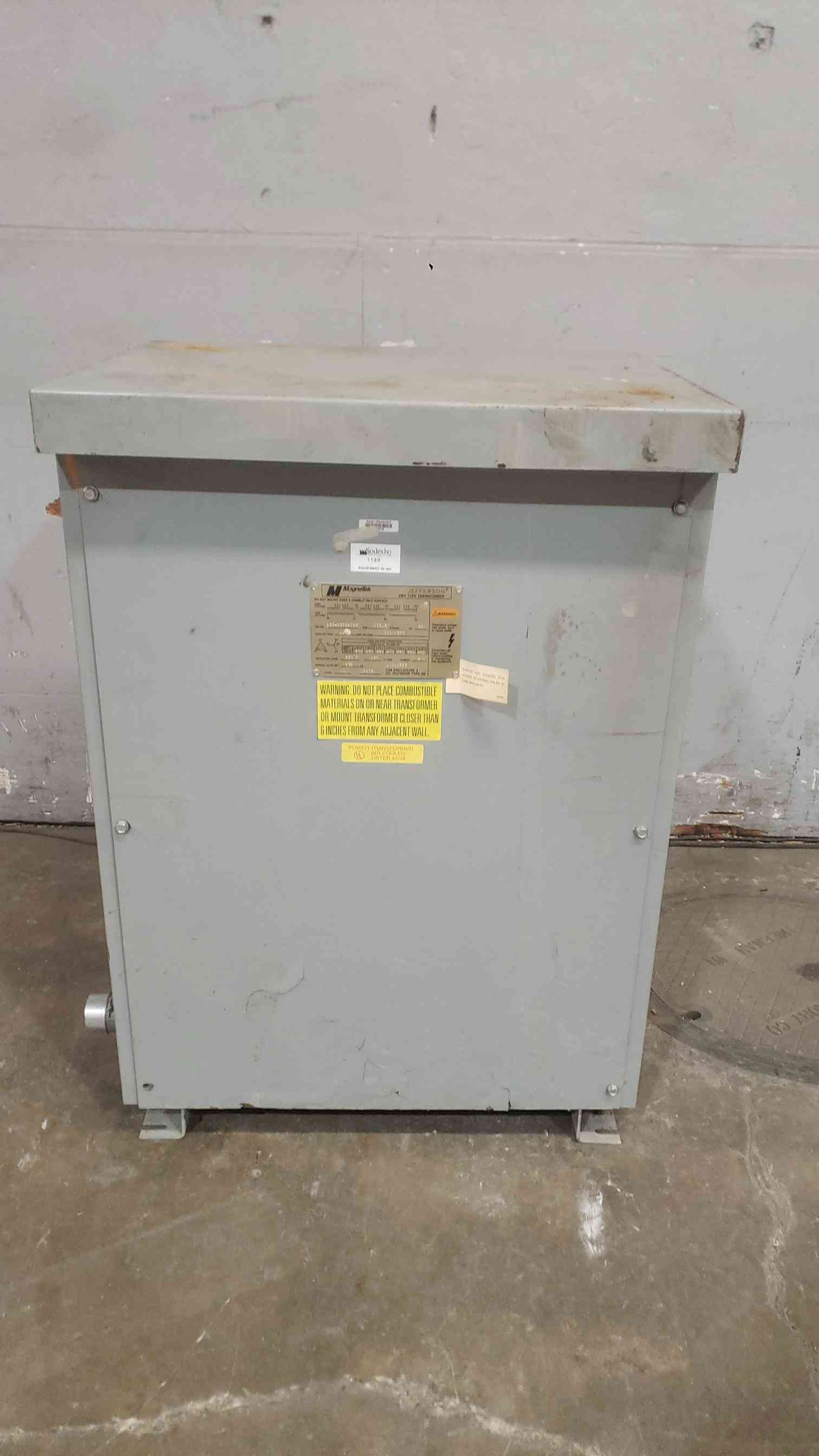 112.5KVA Magnetek 480v x 480Y/277 3PH Transformer 223-3255-055 (SKU: 111990)