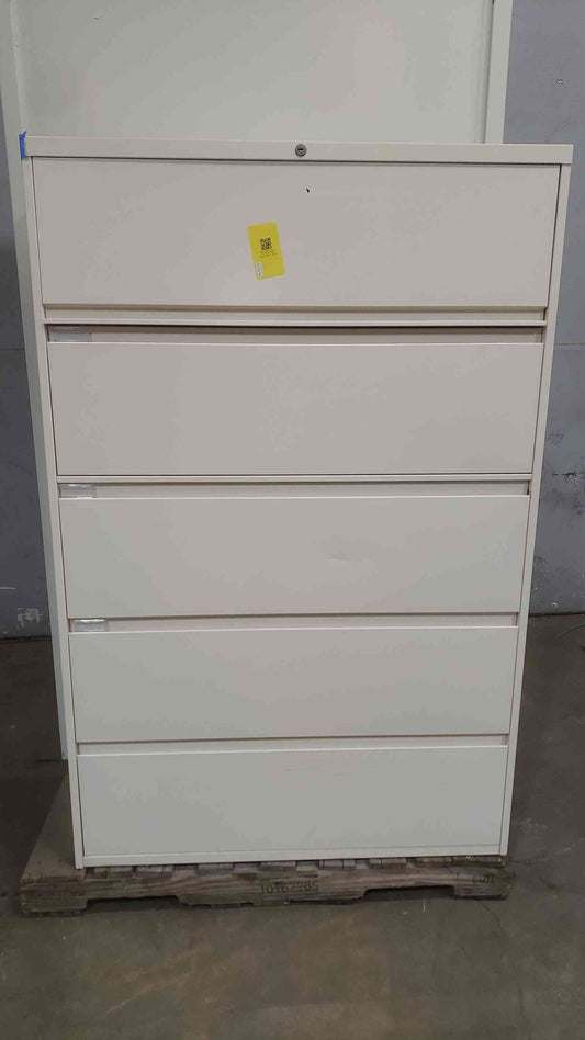 Tan 42" Five Tier Lateral Filing Cabinet (SKU: 112073)