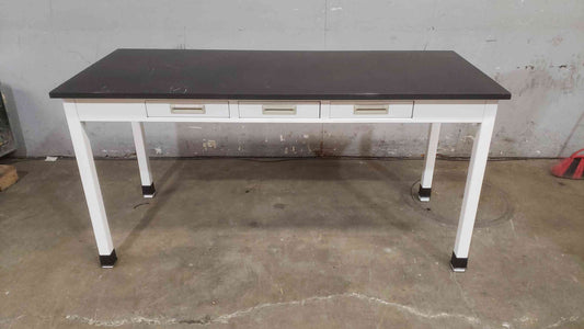 6' Fisher Hamilton Lab Table W/ Three Drawers Metal Casework (SKU: 112115)