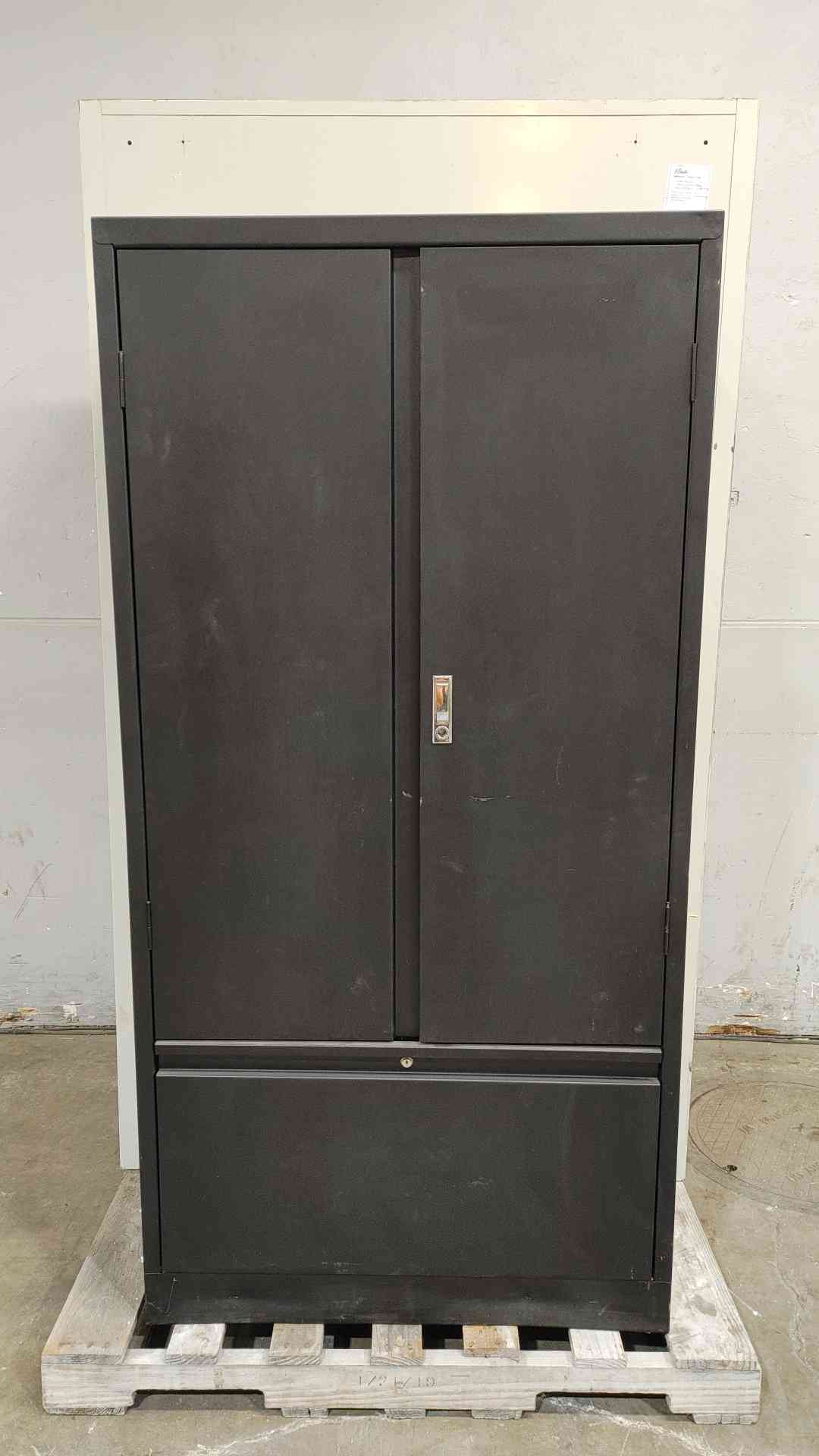 AS-IS 6' Tall Double Door File Cabinet w/Drawer(SKU: 112102)