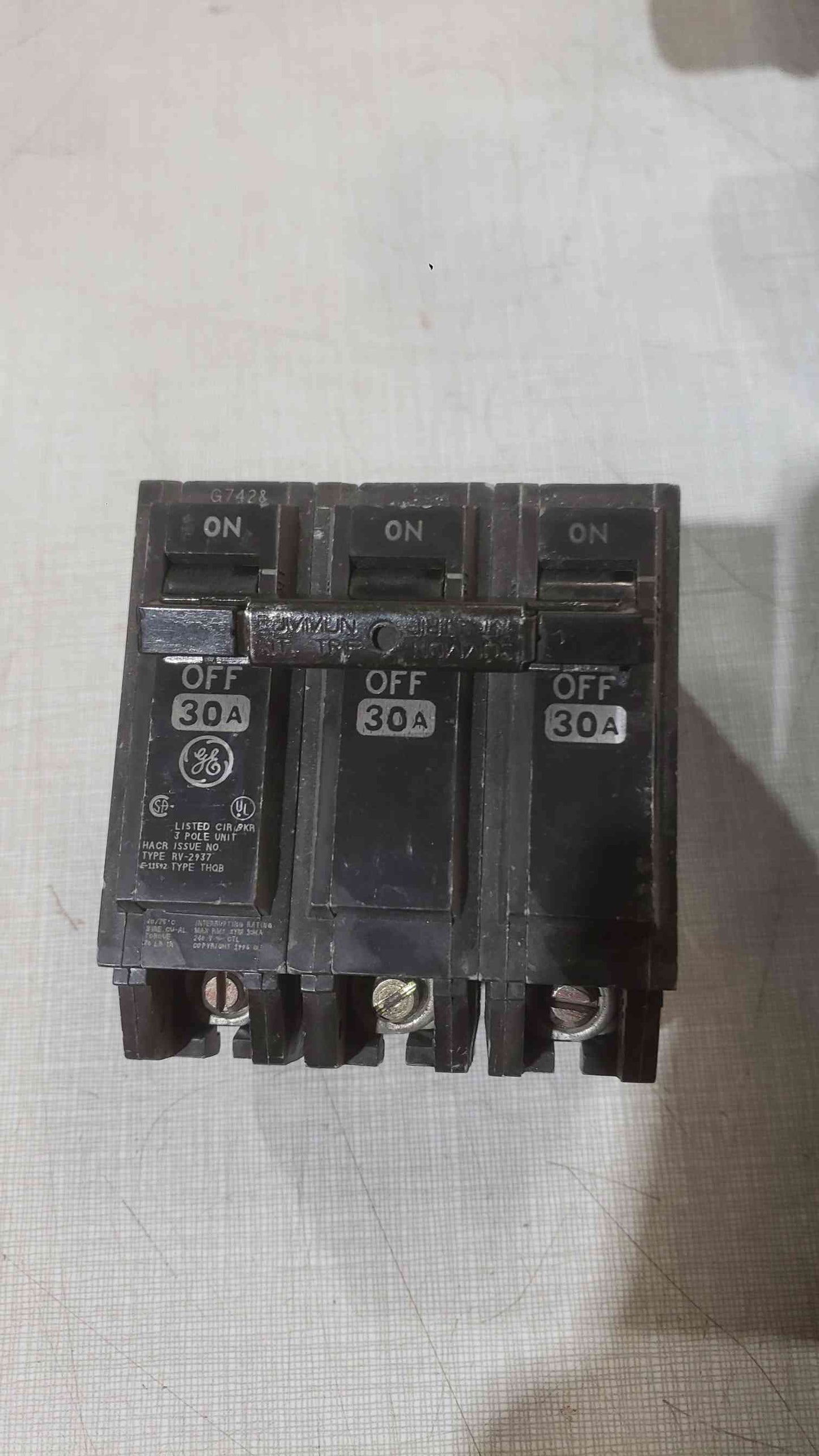 GE 30A Triple Pole Breaker (SKU: 112111)