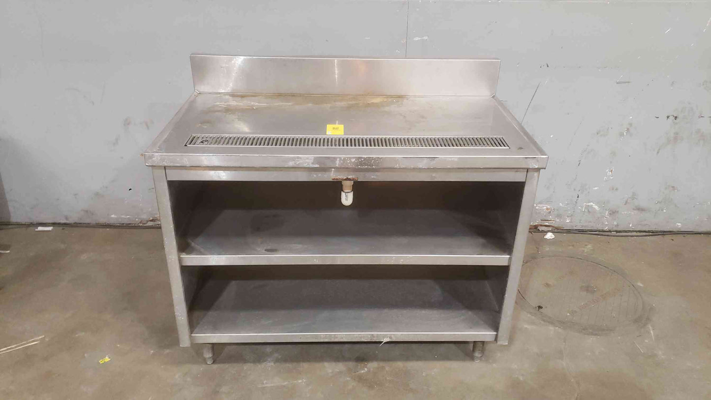 4' Stainless Steel Cafeteria Prep Station W/ Drain (SKU: 112202)