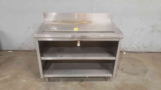 4' Stainless Steel Cafeteria Prep Station W/ Drain (SKU: 112202)