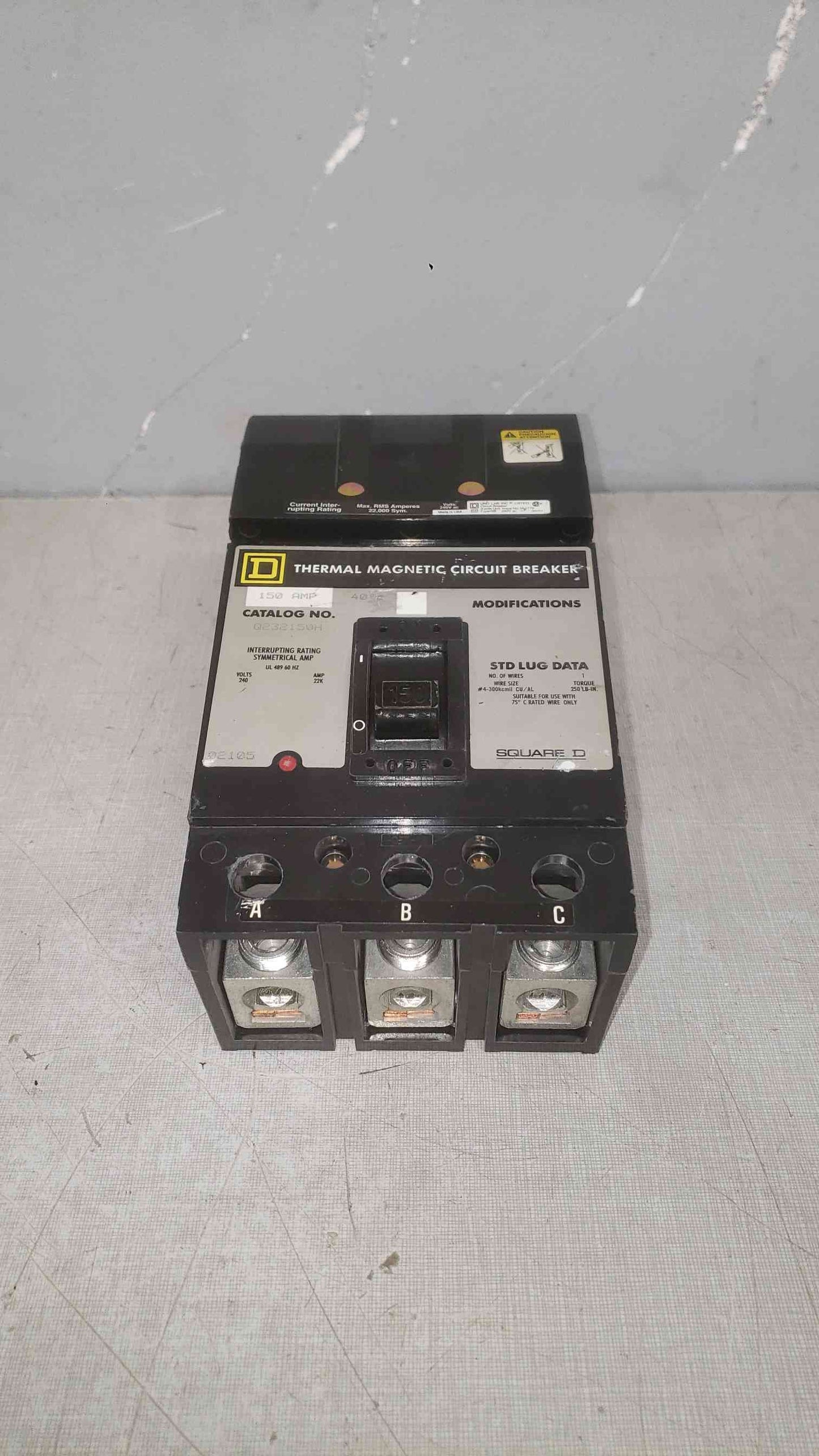 Square D 150A I-Line 240VAC 3 Pole Breaker Q232150H (SKU: 112239)