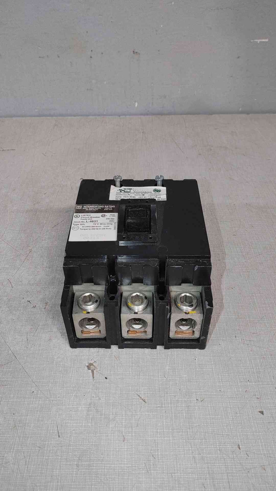 Square D 225A 240VAC 3 Pole Breaker Q2L3225H (SKU: 112248)