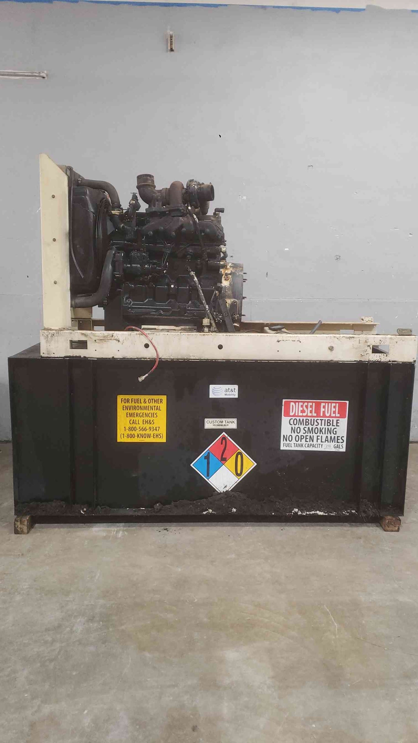 AS-IS John Deere 4039 Engine on Frame W/ 210 Gal. Diesel Fuel Tank (SKU: 112257)