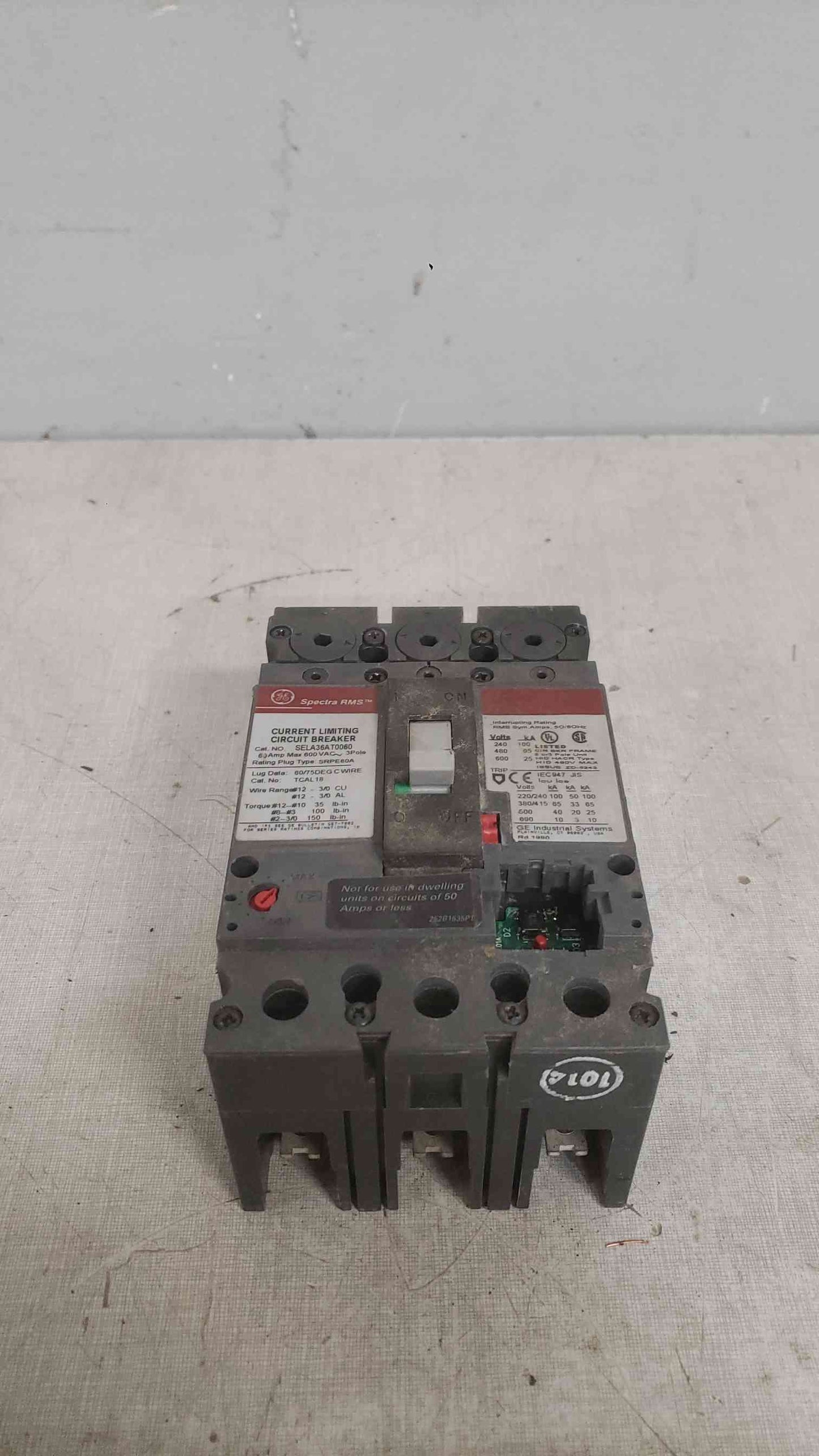 GE 60A 600VAC 3 Pole Breaker SELA36AT0060 No Trip Unit (SKU: 112282)