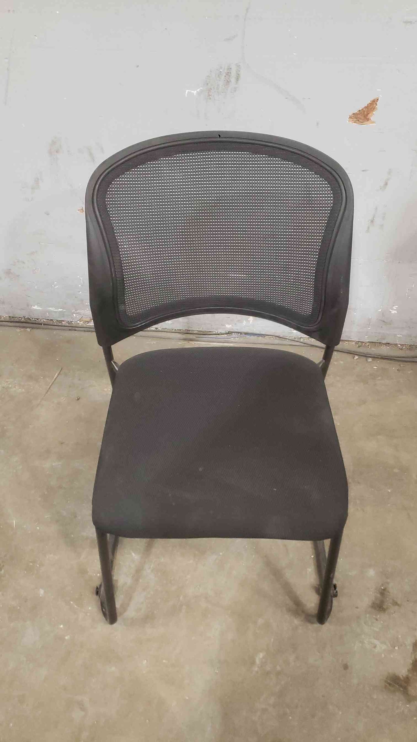 Black Cloth Non Rolling Office Chair (SKU: 112298)