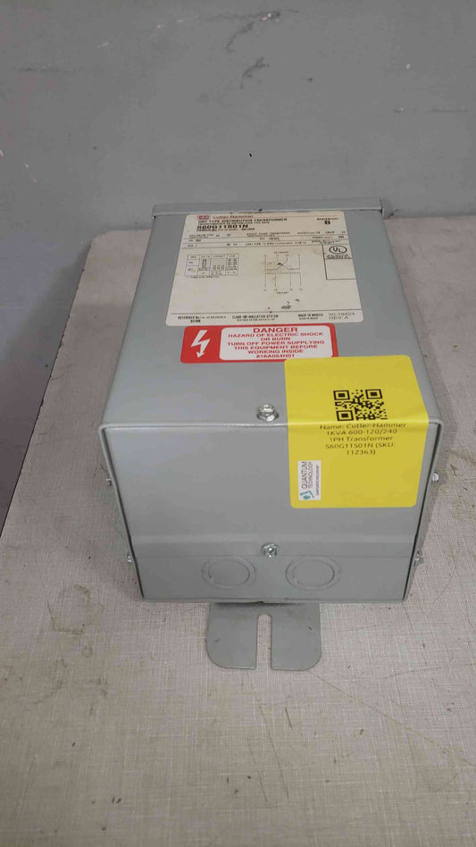 Cutler-Hammer 1KVA 600-120/240 1PH Transformer S60G11S01N (SKU: 112364)