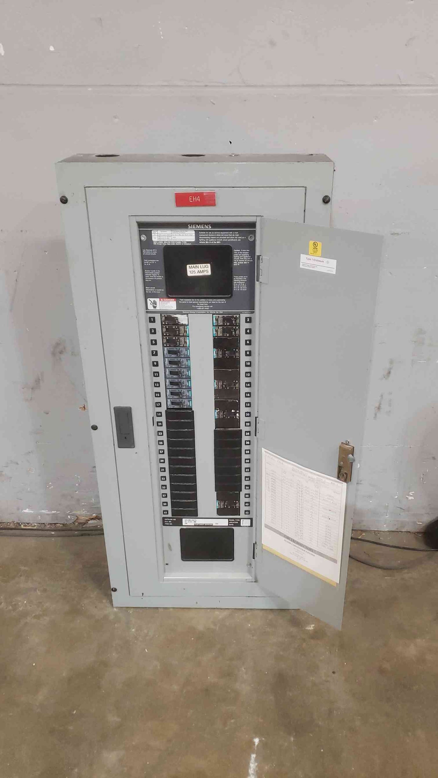 Siemens 125A 277/480 3PH 4W Panelboard S2E42ML125CTS (SKU: 112388)