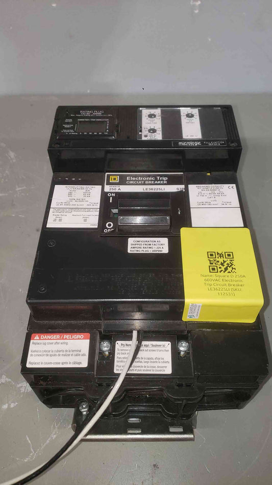 Square D 250A 600VAC Electronic Trip Circuit Breaker LE36225LI (SKU: 112531)