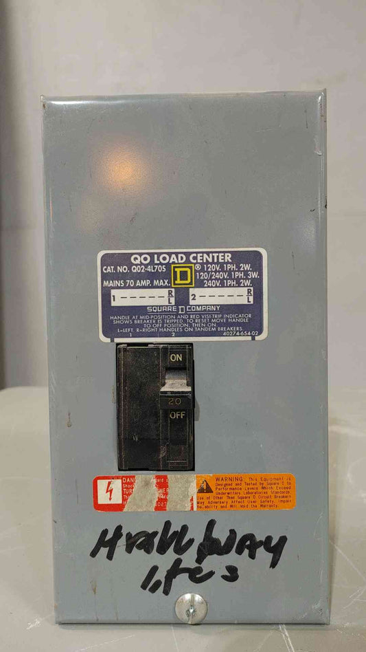 Square D 70A MAX. 120/240V Breaker Box Q02-4L70S(SKU: 112555)
