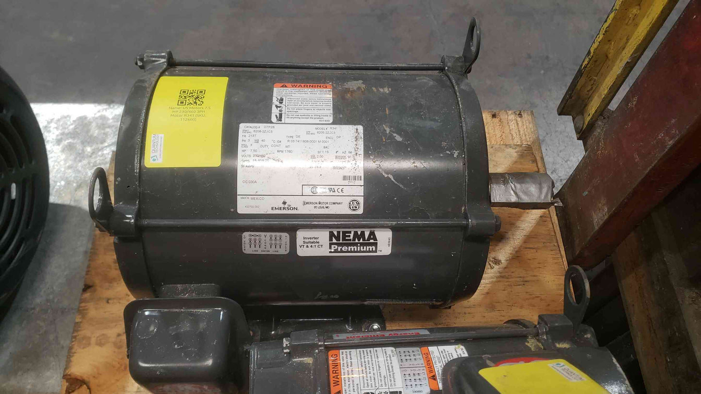 US Motors 7.5HP 230/460 3PH Motor R341 (SKU: 112600)