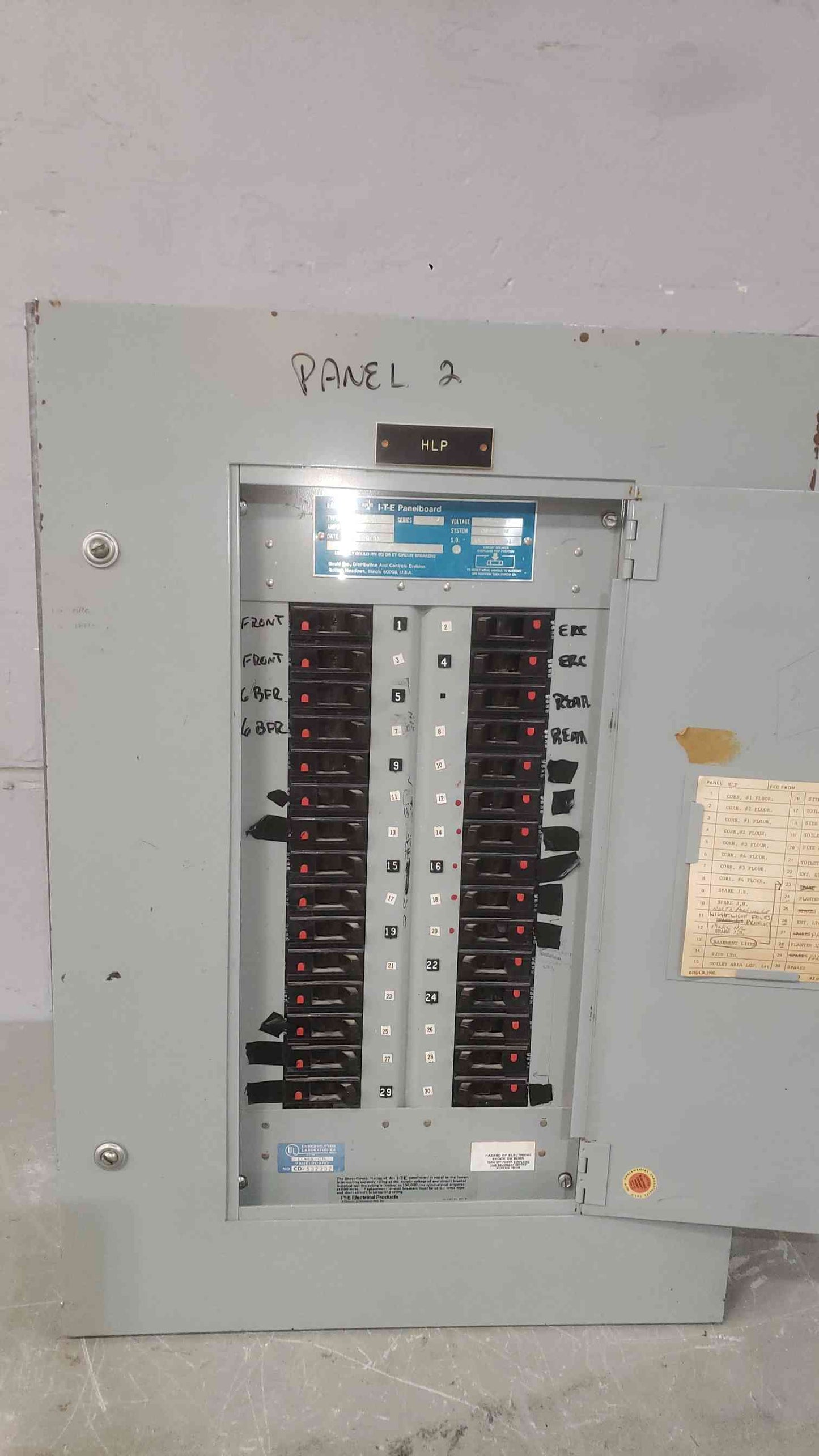 Gould I-T-E CDP 7 Panelboard 100 Amp 460/265V 3PH 4W Electrical Panel w/ Breakers (SKU: 112777)