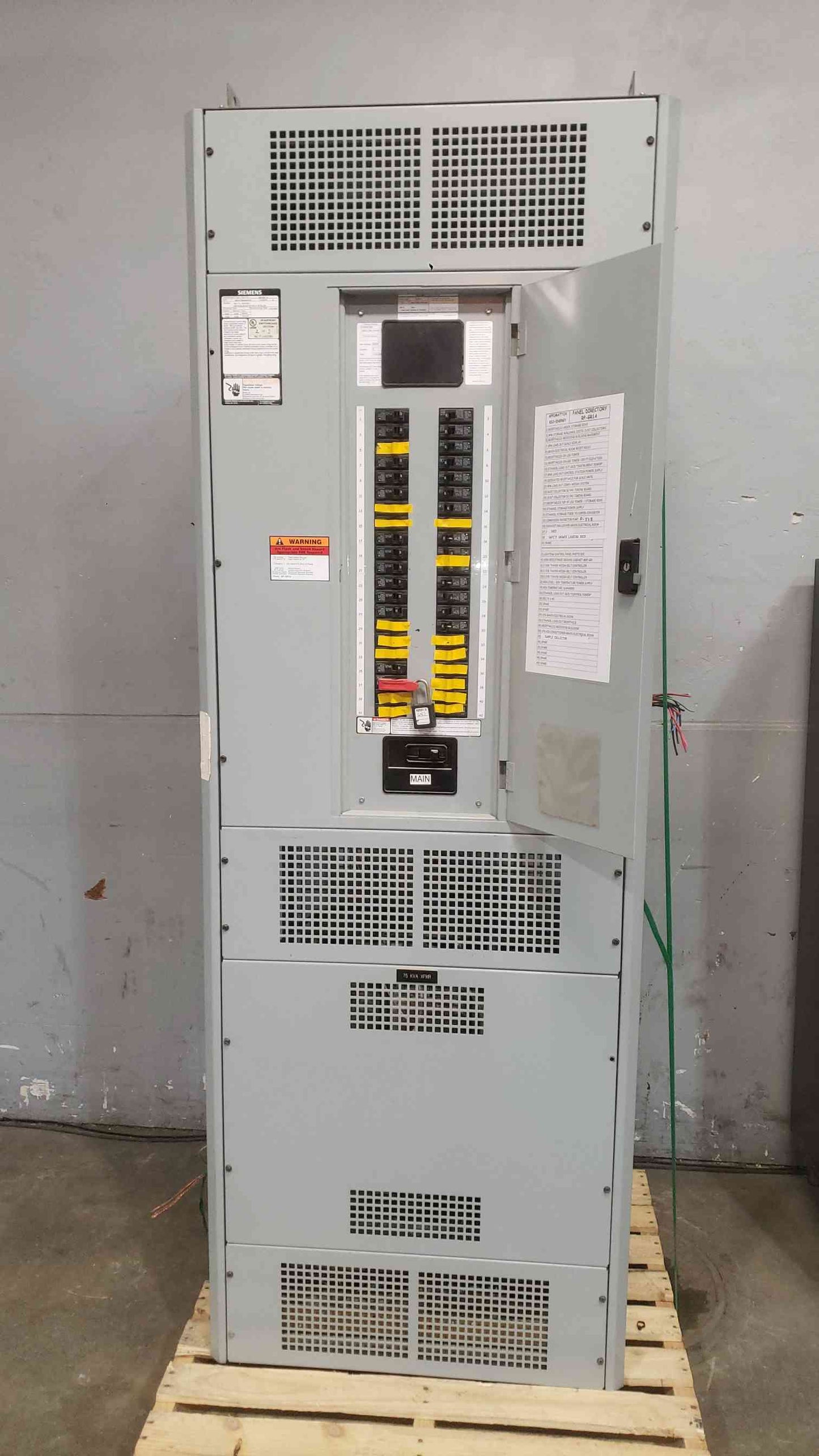 Siemens SB3 Switchboard 480V 3PH 75kVA Transformer 480v x 208/120 250A P1 Panelboard (SKU: 112761)