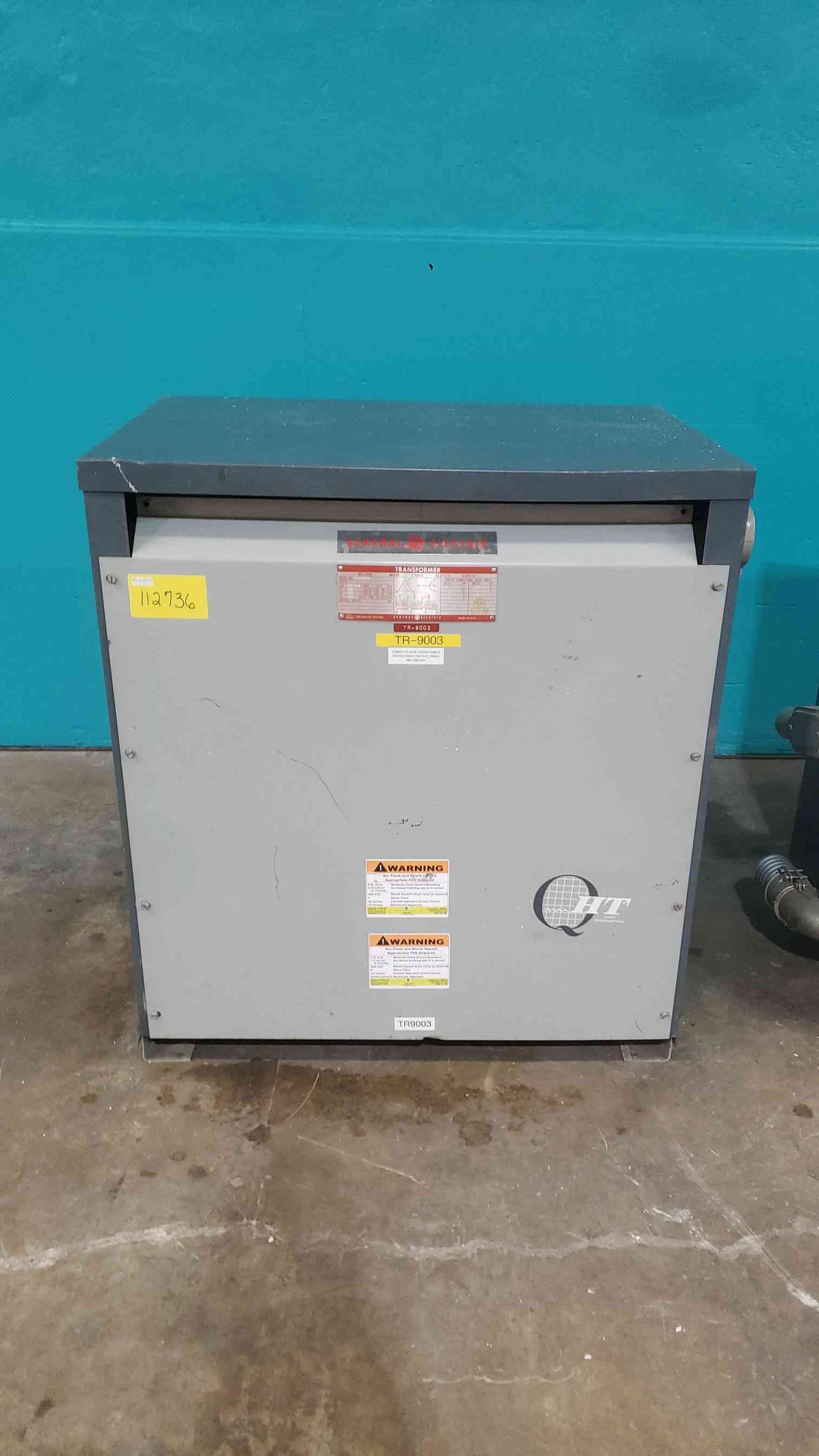 GE 112.5 KVA Dry Type Transformer 3 Phase 480V x 208Y/120V Model 9T23A3875 (SKU: 112736)