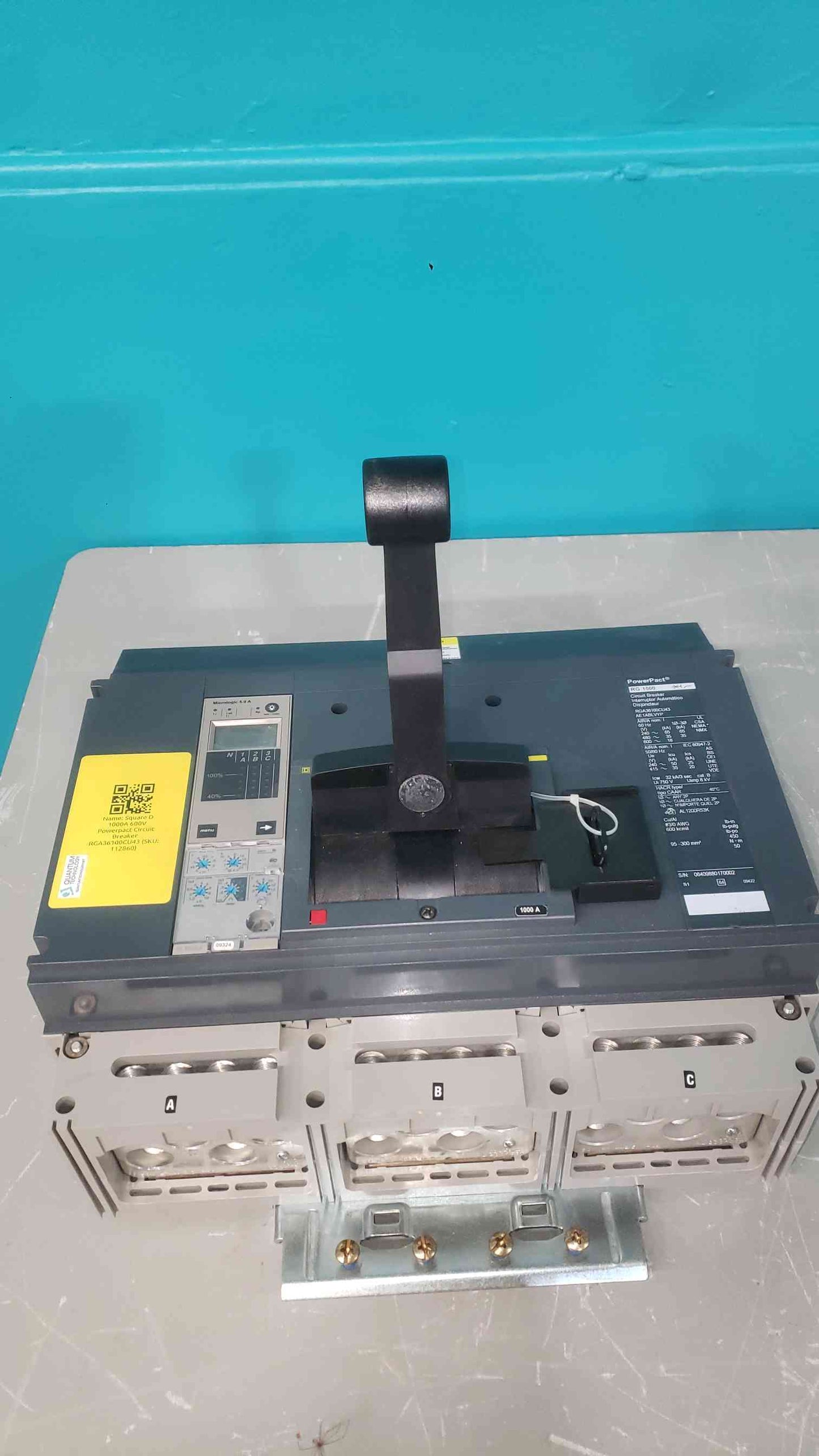 Square D PowerPact RGA36100CU43AE1ABLVYP 1000A 3P 600V I-Line Breaker Micrologic 5.0A (SKU: 112860)