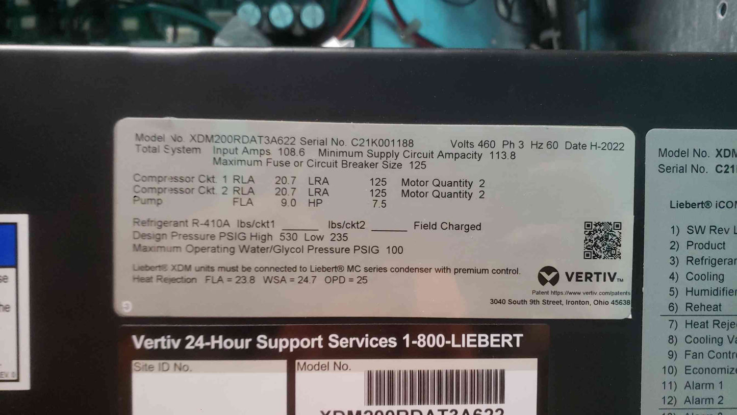 Vertiv Liebert XDM200 Split Indoor Chiller Cooling Module | 460V 3PH | Data Center Precision Cooling (SKU: 112961)