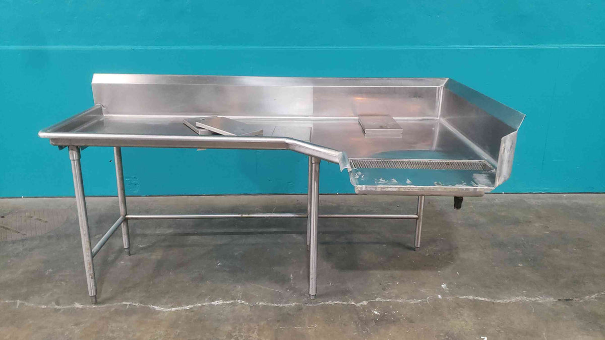 Stainless Steel Cafeteria Prep Workspace W/Drain (SKU: 112995)