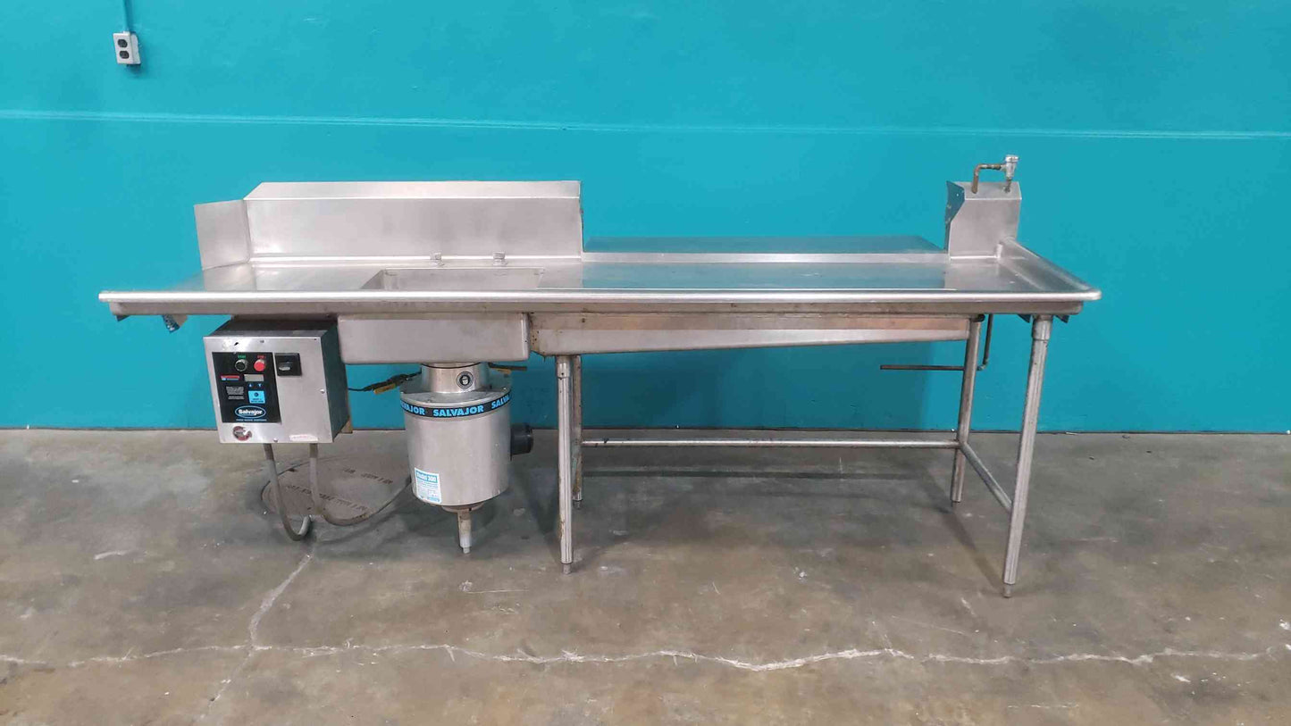 Stainless Steel 102" Cafeteria Inclined Sink W/Salvajor Motorized Garbage Disposal (SKU: 112997)