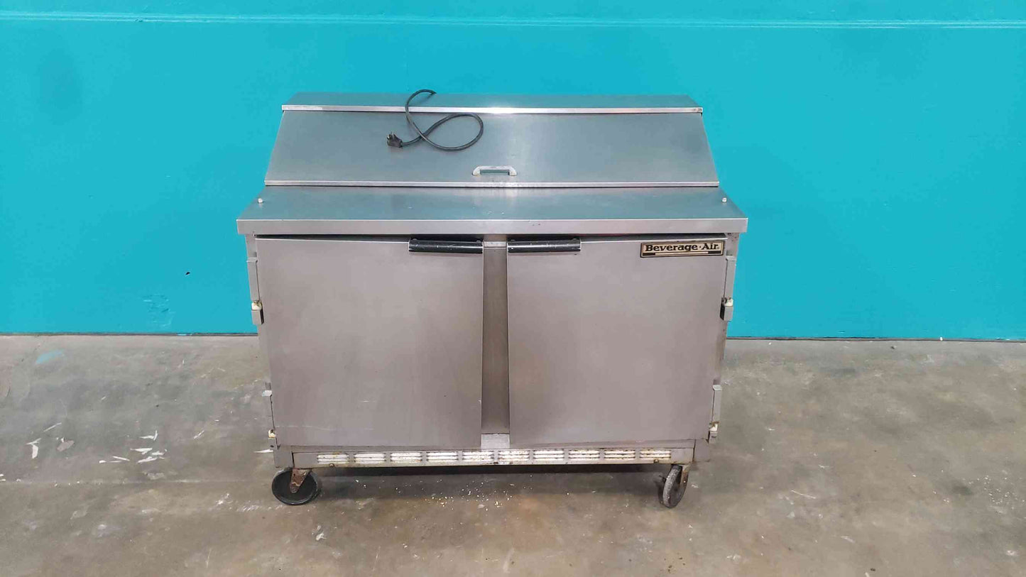 Beverage-Air SP48-12 48" 2-Door Commercial Sandwich Salad Prep Table Refrigerated Stainless 12-Pan Capacity(SKU: 113021)