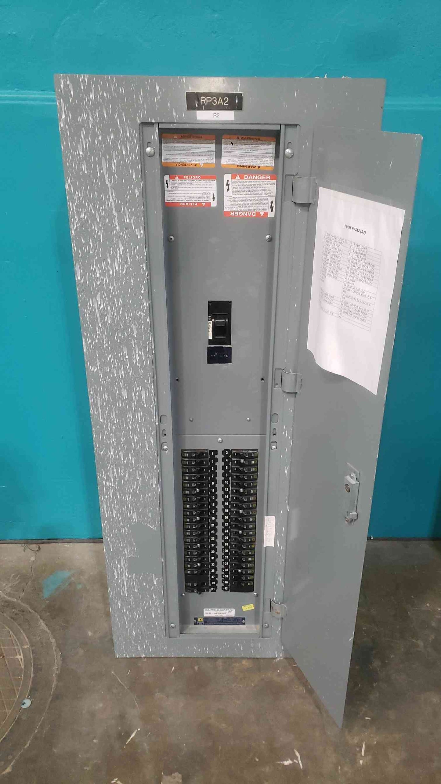 Square D NQOD Panelboard 225A 208Y/120V 3-Phase 42-Circuit Copper Bus w/ QJL 225A Main & 38 QO Breakers (SKU: 113109)